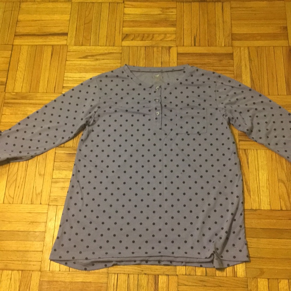 Purple and black polkadot T-shirt